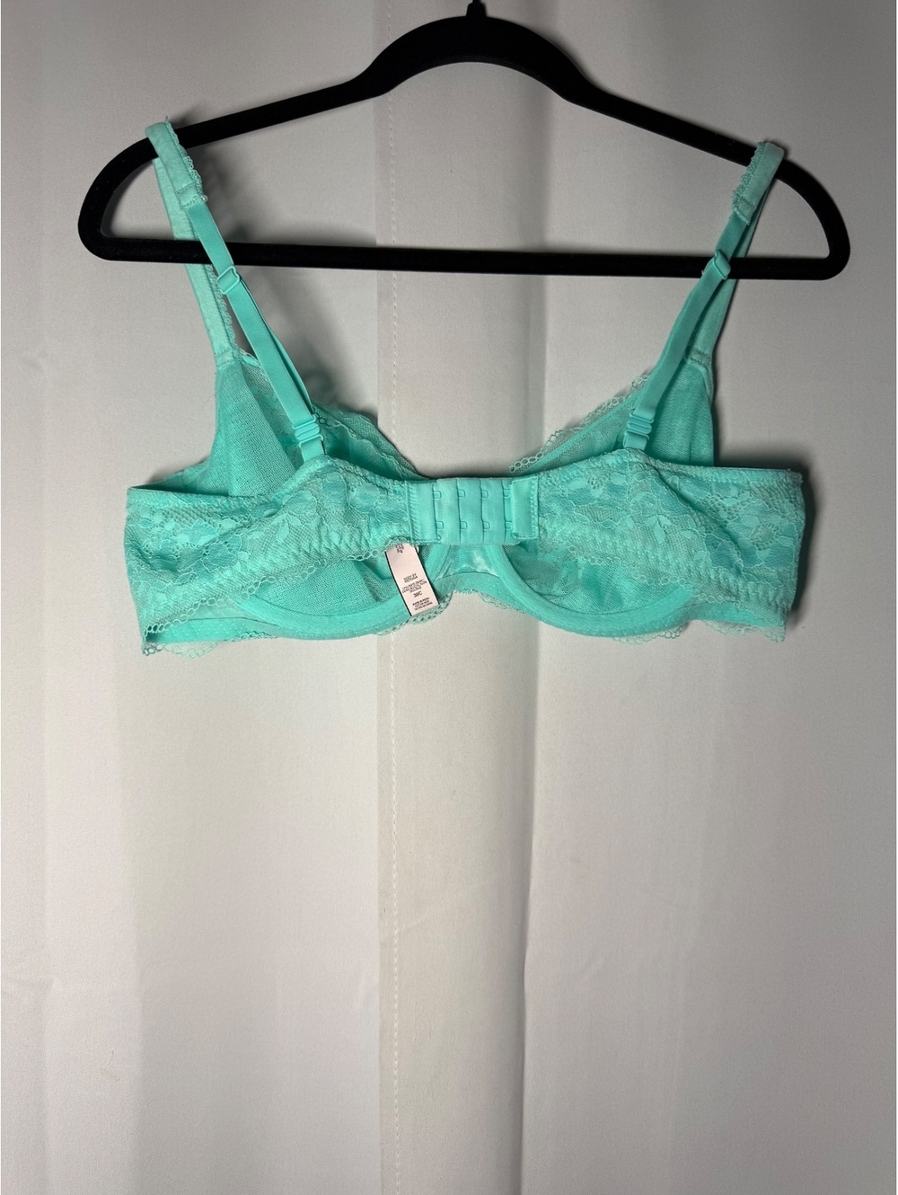Victoria's Secret Unlined Demi Bubble Lace Bra 38C Aqua Blue - Picture 5 of 5